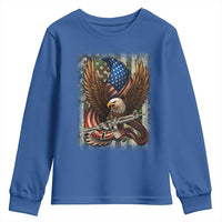 Patriotic Armed Eagle with Camo Flag Youth Sweatshirt Military Patriotic USA Defense - Wonder Print Shop