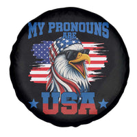 My Pronouns Are USA Spare Tire Cover Bold Patriotic Eagle with American Flag Bandana Mullet - Wonder Print Shop