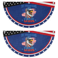My Pronouns Are USA Patriotic Fan Flag Bold Eagle with American Flag Bandana Mullet