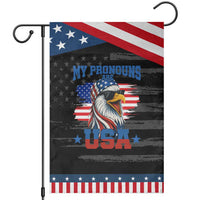 My Pronouns Are USA Garden Flag Bold Patriotic Eagle with American Flag Bandana Mullet