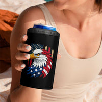 Fierce American Eagle 4 in 1 Can Cooler Tumbler Bold Patriotic 4th of July USA Freedom - Wonder Print Shop
