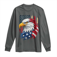 Fierce American Eagle Long Sleeve Shirt Bold Patriotic 4th of July USA Freedom - Wonder Print Shop