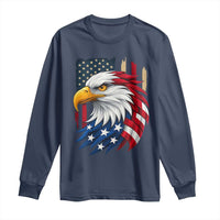 Fierce American Eagle Long Sleeve Shirt Bold Patriotic 4th of July USA Freedom - Wonder Print Shop