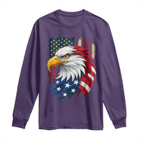 Fierce American Eagle Long Sleeve Shirt Bold Patriotic 4th of July USA Freedom - Wonder Print Shop