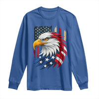 Fierce American Eagle Long Sleeve Shirt Bold Patriotic 4th of July USA Freedom - Wonder Print Shop