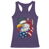 Fierce American Eagle Racerback Tank Top Bold Patriotic 4th of July USA Freedom - Wonder Print Shop