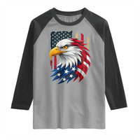 Fierce American Eagle Raglan Shirt Bold Patriotic 4th of July USA Freedom - Wonder Print Shop