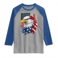 Fierce American Eagle Raglan Shirt Bold Patriotic 4th of July USA Freedom - Wonder Print Shop