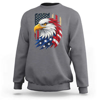Fierce American Eagle Sweatshirt Bold Patriotic 4th of July USA Freedom - Wonder Print Shop