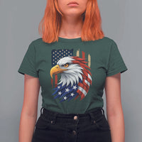 Fierce American Eagle T Shirt For Women Bold Patriotic 4th of July USA Freedom - Wonder Print Shop
