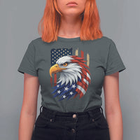 Fierce American Eagle T Shirt For Women Bold Patriotic 4th of July USA Freedom - Wonder Print Shop