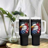 Fierce American Eagle Tumbler With Handle Bold Patriotic 4th of July USA Freedom - Wonder Print Shop