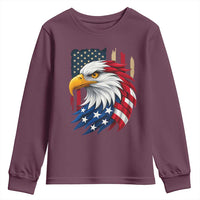 Fierce American Eagle Youth Sweatshirt Bold Patriotic 4th of July USA Freedom - Wonder Print Shop