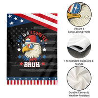 WTF Is A Kilometer Bruh Garden Flag Funny Patriotic American Bald Eagle