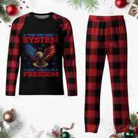 The Metric System Can't Measure Freedom Plaid Pajama Set Funny Patriotic Eagle 4th of July USA Flag - Wonder Print Shop