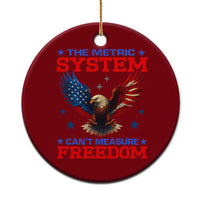 The Metric System Can't Measure Freedom Ceramic Ornament Funny Patriotic Eagle 4th of July USA Flag - Wonder Print Shop