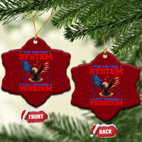 The Metric System Can't Measure Freedom Ceramic Ornament Funny Patriotic Eagle 4th of July USA Flag - Wonder Print Shop