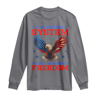The Metric System Can't Measure Freedom Long Sleeve Shirt Funny Patriotic Eagle 4th of July USA Flag - Wonder Print Shop