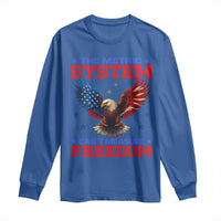 The Metric System Can't Measure Freedom Long Sleeve Shirt Funny Patriotic Eagle 4th of July USA Flag - Wonder Print Shop
