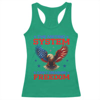 The Metric System Can't Measure Freedom Racerback Tank Top Funny Patriotic Eagle 4th of July USA Flag - Wonder Print Shop