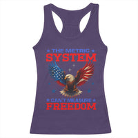 The Metric System Can't Measure Freedom Racerback Tank Top Funny Patriotic Eagle 4th of July USA Flag - Wonder Print Shop