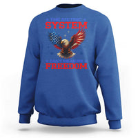 The Metric System Can't Measure Freedom Sweatshirt Funny Patriotic Eagle 4th of July USA Flag - Wonder Print Shop
