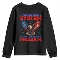 The Metric System Can't Measure Freedom Youth Sweatshirt Funny Patriotic Eagle 4th of July USA Flag - Wonder Print Shop