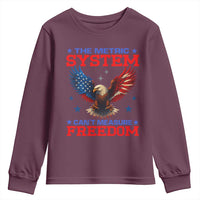 The Metric System Can't Measure Freedom Youth Sweatshirt Funny Patriotic Eagle 4th of July USA Flag - Wonder Print Shop