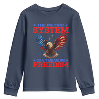 The Metric System Can't Measure Freedom Youth Sweatshirt Funny Patriotic Eagle 4th of July USA Flag - Wonder Print Shop