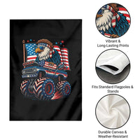 Patriotic Eagle Driving Monster Truck Garden Flag 4th of July USA Flag Freedom - Wonder Print Shop