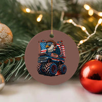 Patriotic Eagle Driving Monster Truck Ceramic Ornament 4th of July USA Flag Freedom - Wonder Print Shop
