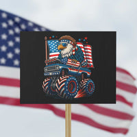 Patriotic Eagle Driving Monster Truck Protest Sign 4th of July USA Flag Freedom - Wonder Print Shop