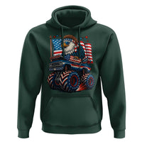 Patriotic Eagle Driving Monster Truck Hoodie 4th of July USA Flag Freedom - Wonder Print Shop