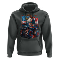 Patriotic Eagle Driving Monster Truck Hoodie 4th of July USA Flag Freedom - Wonder Print Shop