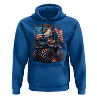 Patriotic Eagle Driving Monster Truck Hoodie 4th of July USA Flag Freedom - Wonder Print Shop