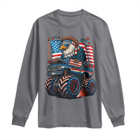 Patriotic Eagle Driving Monster Truck Long Sleeve Shirt 4th of July USA Flag Freedom - Wonder Print Shop