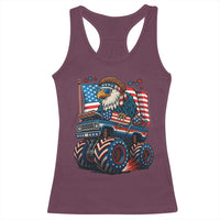 Patriotic Eagle Driving Monster Truck Racerback Tank Top 4th of July USA Flag Freedom - Wonder Print Shop