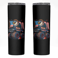 Patriotic Eagle Driving Monster Truck Skinny Tumbler 4th of July USA Flag Freedom - Wonder Print Shop