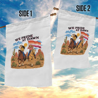 We Pride at Dawn Lesbian Cowgirl Garden Flag Country Western Retro Graphic Pride Month