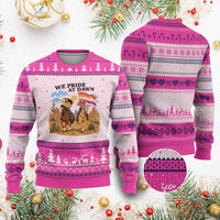 We Pride at Dawn Lesbian Cowgirl Ugly Christmas Sweater Country Western Retro Graphic Pride Month