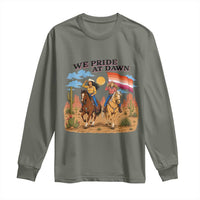 We Pride at Dawn Lesbian Cowgirl Long Sleeve Shirt Country Western Retro Graphic Pride Month