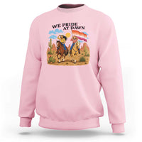 We Pride at Dawn Lesbian Cowgirl Sweatshirt Country Western Retro Graphic Pride Month