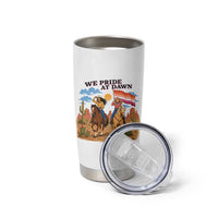 We Pride at Dawn Lesbian Cowgirl Tumbler Cup Country Western Retro Graphic Pride Month