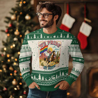 We Pride at Dawn Retro Rainbow Cowgirl Ugly Christmas Sweater Pride Month Country Western Vibes