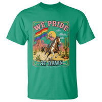 We Pride at Dawn Retro Rainbow Cowgirl T Shirt Pride Month Country Western Vibes
