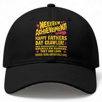 New Achievement Happy Fathers Day Crawler Baseball Cap Funny Gamer Dad LitRPG Gaming Milestone