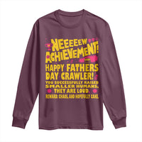 New Achievement Happy Fathers Day Crawler Long Sleeve Shirt Funny Gamer Dad LitRPG Gaming Milestone