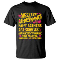 New Achievement Happy Fathers Day Crawler T Shirt Funny Gamer Dad LitRPG Gaming Milestone