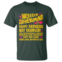 New Achievement Happy Fathers Day Crawler T Shirt Funny Gamer Dad LitRPG Gaming Milestone