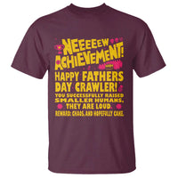 New Achievement Happy Fathers Day Crawler T Shirt Funny Gamer Dad LitRPG Gaming Milestone